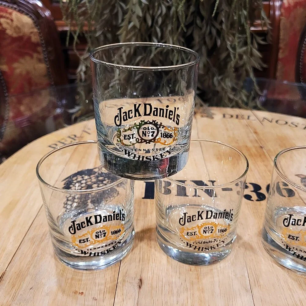 Set of 6 Vintage JACK DANIELS Whiskey Bar Glasses